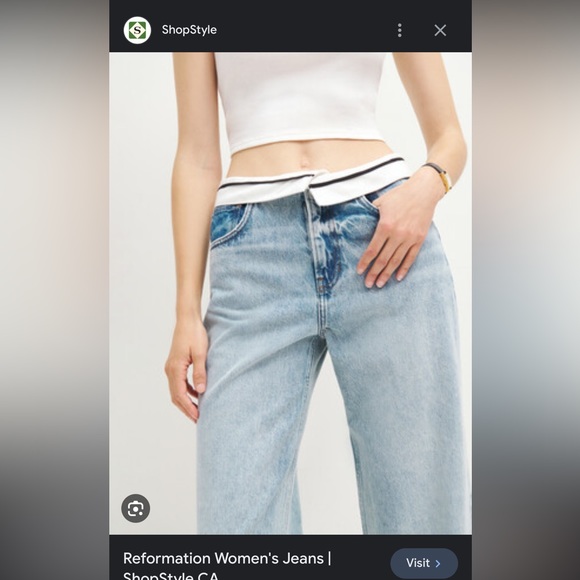 *SOLD* Reformation Cary Fold Over Slouchy Jeans BNWT - Picture 3 of 3